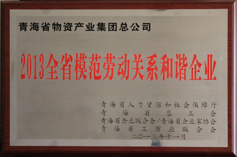 2013全省模范勞動關系和諧企業(yè)